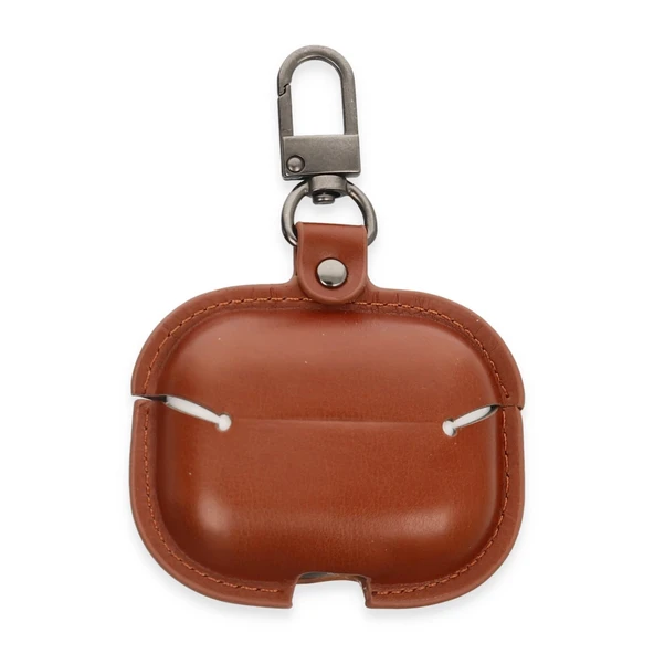 Airpods 3 (3.nesil) Çanta Deri Kılıf - Taba - Resim 2