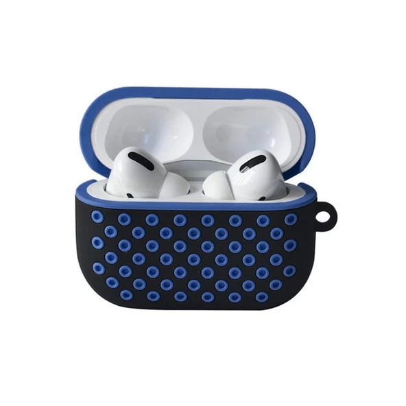 Airpods Pro 2 (2.nesil) Spor Delikli Kılıf - Siyah-mavi ürün görseli 1