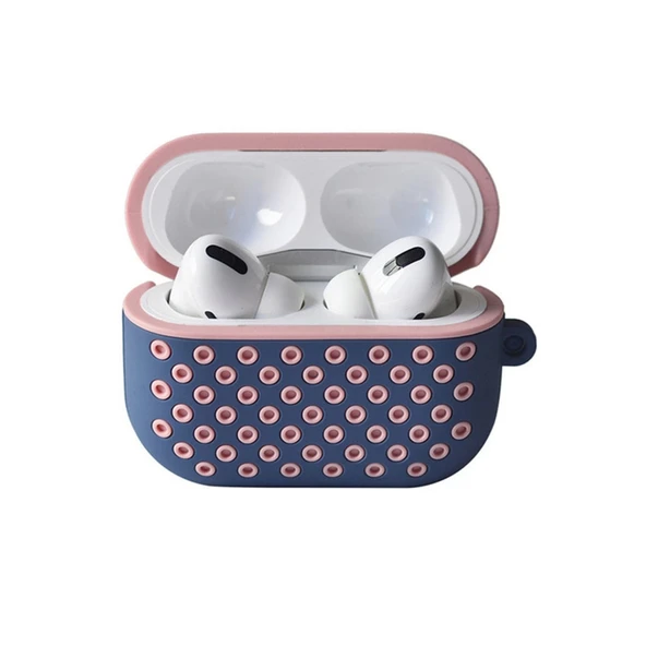 Airpods Pro 2 (2.nesil) Spor Delikli Kılıf - Mavi-pembe ürün görseli 1