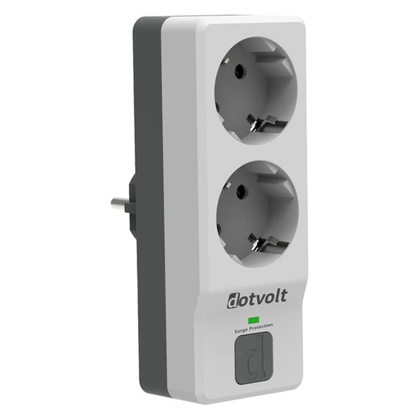 DOTVOLT 2-li Surge Hunter 350 Joules Akım Koruma Prizi 1.5metre Siyah ürün görseli 1