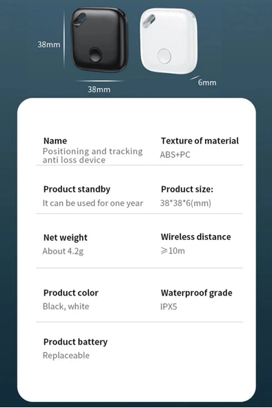 Smart Tag Airtag Akıllı Takip Cihazı Apple My Find Uyumlu Beyaz - Resim 7