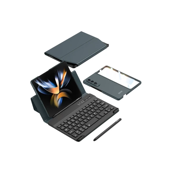 Universal Universal Kılıf Fold Klavye - Koyu Yeşil - Resim 2