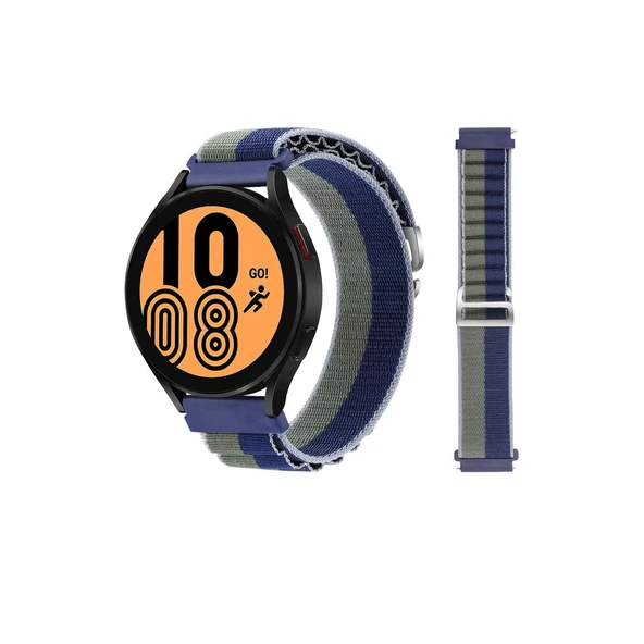 Watch 20mm Kr410 Kumaş Kordon - Lacivert-yeşil ürün görseli 1