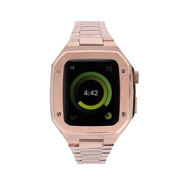 Apple Watch 44mm Metal Petek Kasalı Kordon - Rose Gold ürün görseli 1