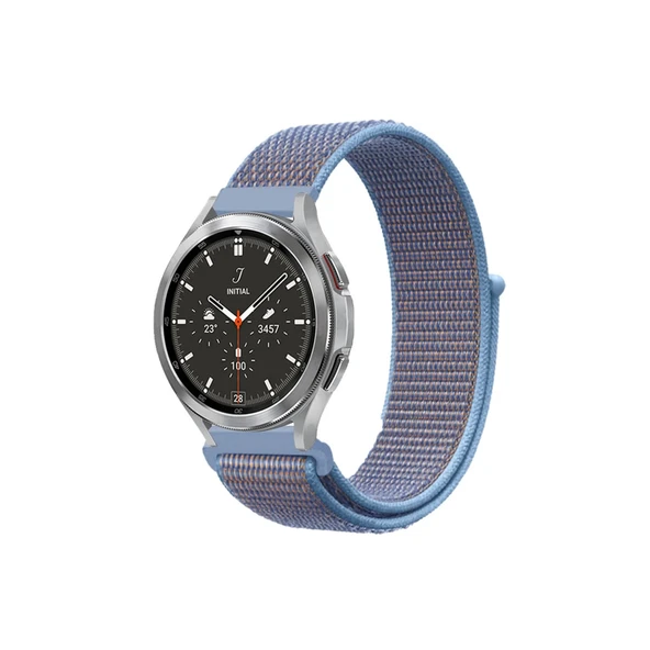 Watch 22mm Hasırlı Cırtcırtlı Kordon - Mavi ürün görseli 1