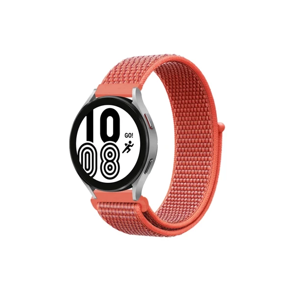 Samsung Galaxy Watch 4 Hasırlı Cırtcırtlı Kordon - Turuncu ürün görseli 1