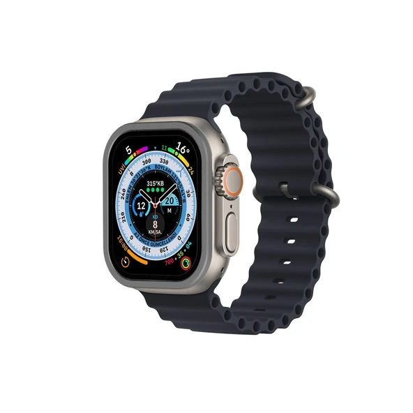 Apple Watch Ultra 49mm Alüminyum Kasa Cam Ekran Koruyucu - Gri - Resim 2