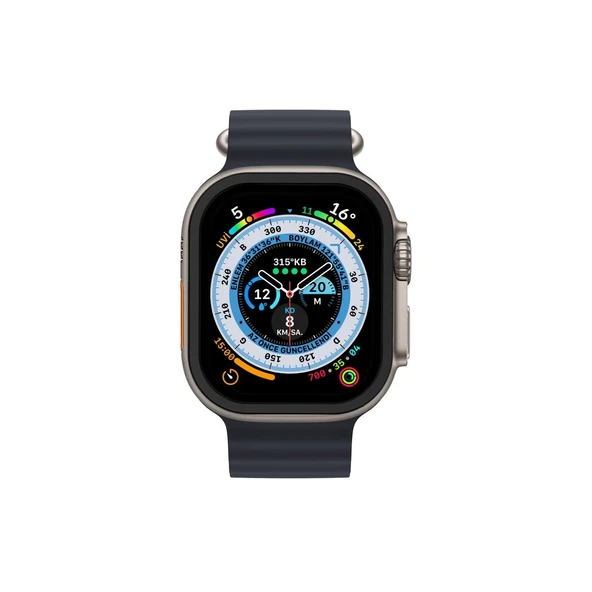 Apple Watch Ultra 49mm Alüminyum Kasa Cam Ekran Koruyucu - Siyah - Resim 3