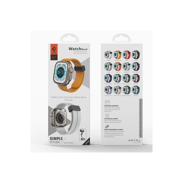 Apple Watch 42mm Kr412 Elegance Stylısh Kordon - Koyu Yeşil - Resim 3