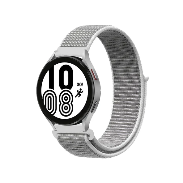 Samsung Galaxy Watch 4 Hasırlı Cırtcırtlı Kordon - Beyaz ürün görseli 1