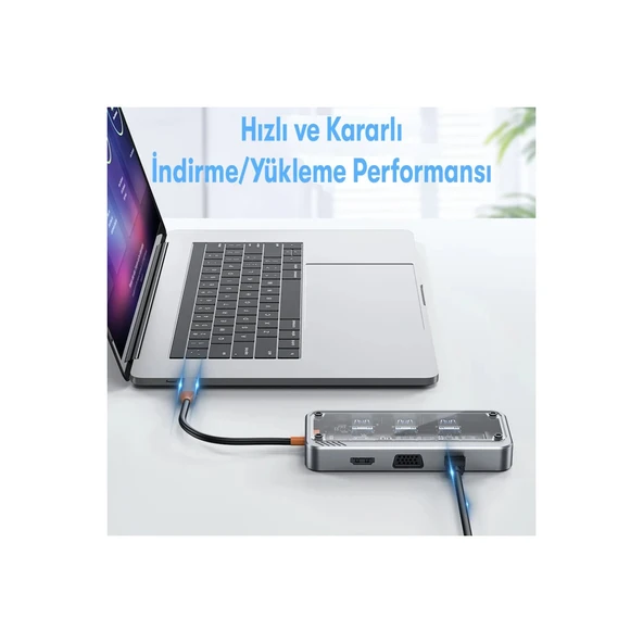 Dönüştürücü 10in1 Hub Sw10v - Gri - Resim 3