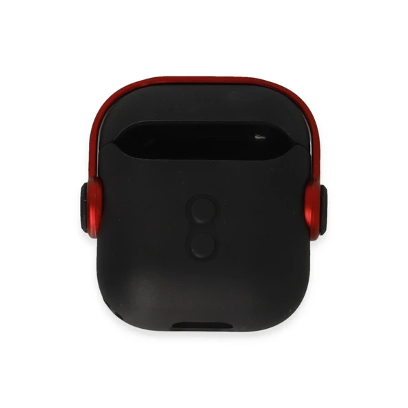 Airpods 2 (2.nesil) Cool Kılıf - Siyah-kırmızı - Resim 3