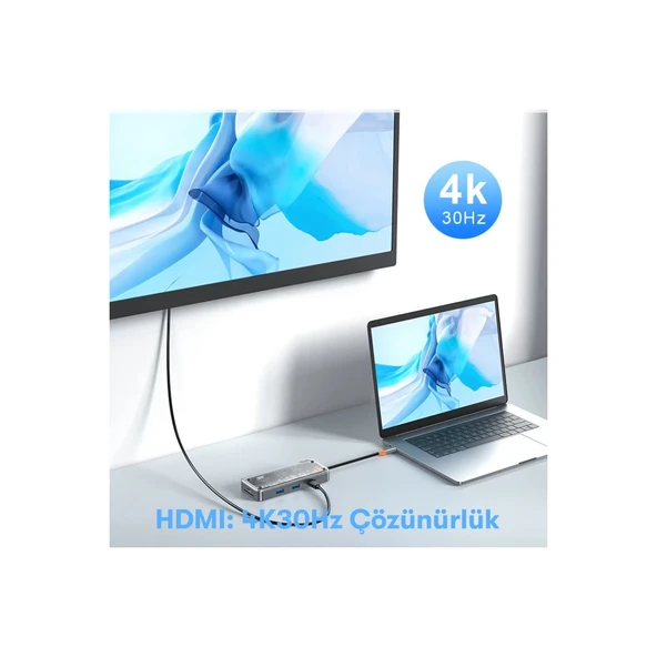 Dönüştürücü 10in1 Hub Sw10v - Gri - Resim 4