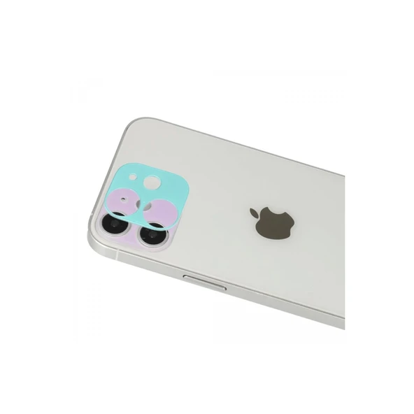 İphone 12 Rainbow Kamera Lens Koruma Cam - Mor - Resim 2