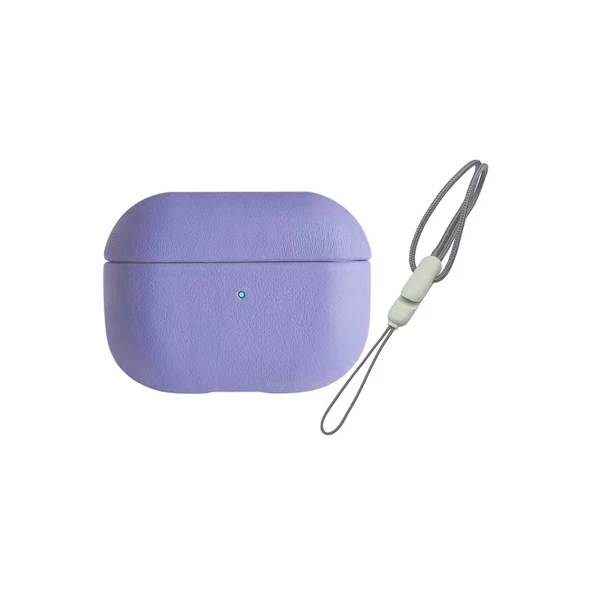 Airpods Pro 2 (2.nesil) 405 Deri Kılıf - Lila ürün görseli 1