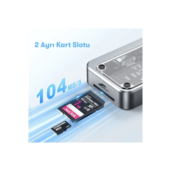 Dönüştürücü 10in1 Hub Sw10v - Gri - Resim 5