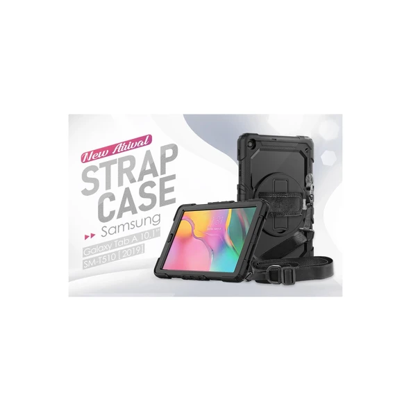 Samsung Galaxy T510 Tab A 10.1 Kılıf Pars Tablet Kapak - Siyah - Resim 7