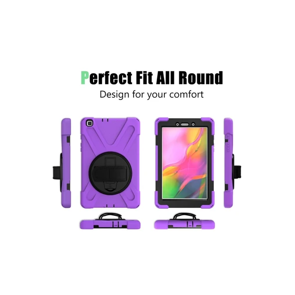 Samsung Galaxy T290 Tab A 8 Kılıf Amazing Tablet Kapak - Mor - Resim 3