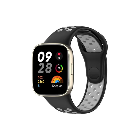 Xiaomi Redmi Watch 3 Spor Delikli Kordon - Siyah-gri ürün görseli 1