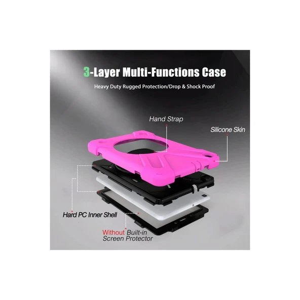 Samsung Galaxy T290 Tab A 8 Kılıf Amazing Tablet Kapak - Pembe - Resim 4