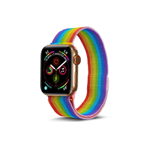 Apple Watch 38mm Metal Mıknatıslı Kordon - Gökkuşağı ürün görseli 1