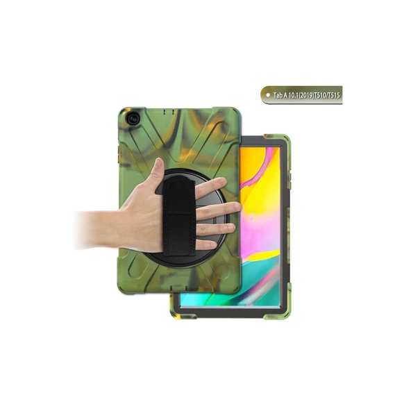 Samsung Galaxy T510 Tab A 10.1 Kılıf Amazing Tablet Kapak - Kamuflaj - Resim 4