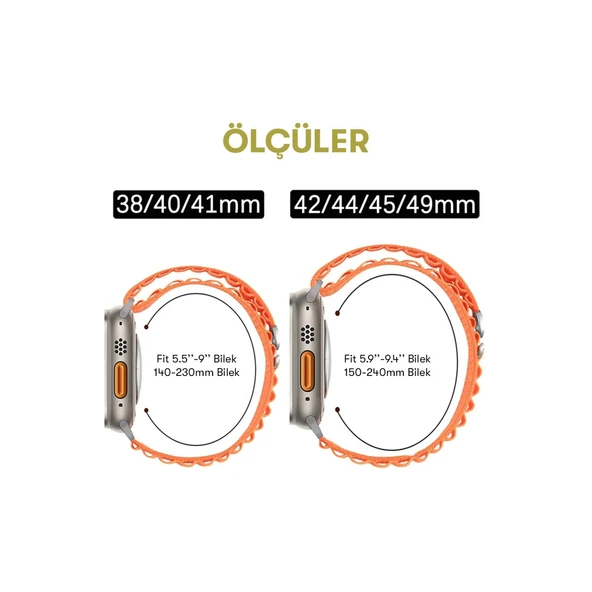 Apple Watch 38mm Mountain Kordon - Sarı - Resim 5