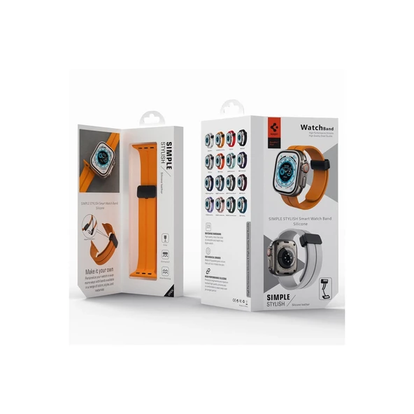 Apple Watch 42mm Kr412 Elegance Stylısh Kordon - Pudra - Resim 2