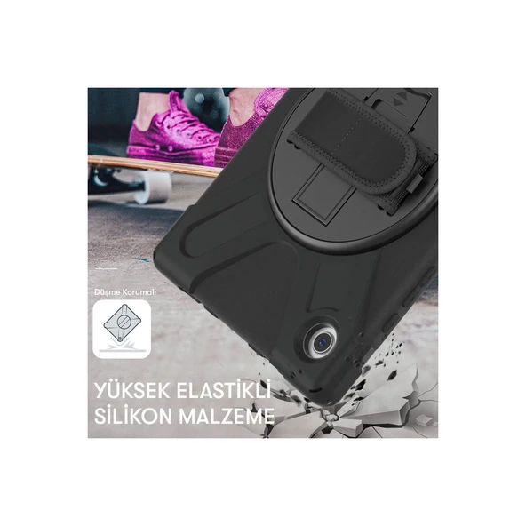 Lenovo M10 Hd X306f Kılıf Amazing Tablet Kapak - Siyah - Resim 3