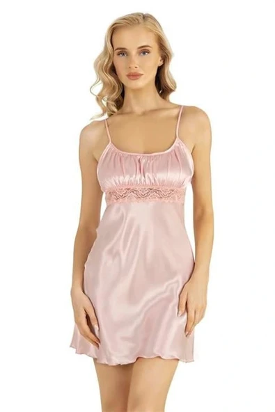 ÖZEL TASARIM  SOMON KISA SATEN GECELİK 8208 ürün görseli 1