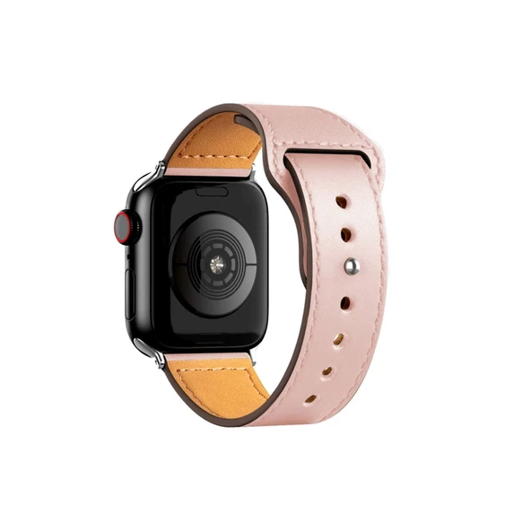 Apple Watch 38mm Kr415 Luaz Deri Kordon - Pembe ürün görseli 1