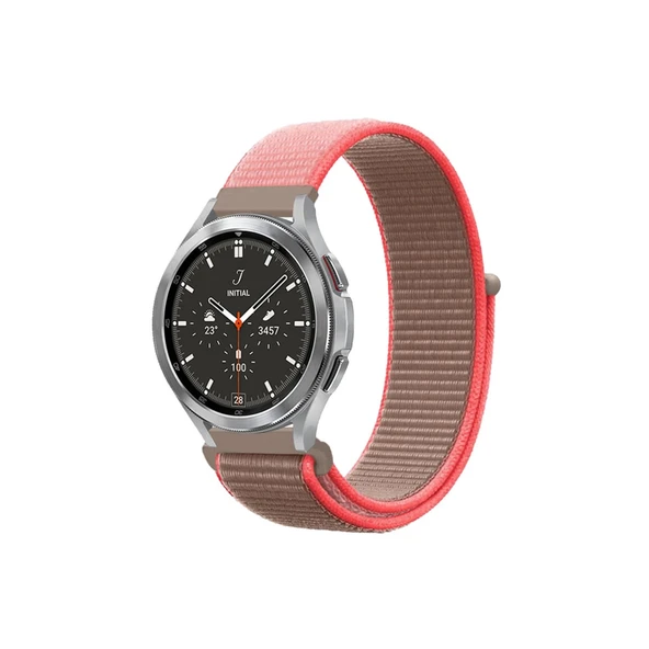 Watch 22mm Hasırlı Cırtcırtlı Kordon - Pembe ürün görseli 1