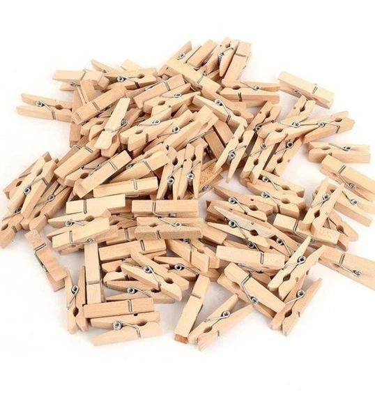 Mandal Mini Ahşap Mandal (10 Adet) - Resim 3