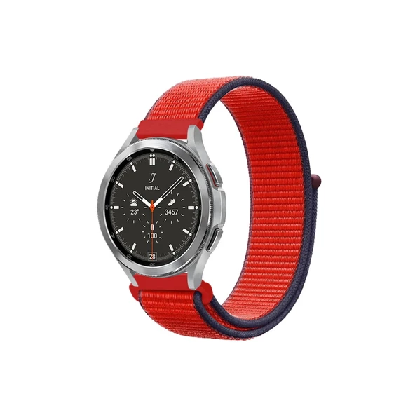 Watch 22mm Hasırlı Cırtcırtlı Kordon - Kırmızı ürün görseli 1