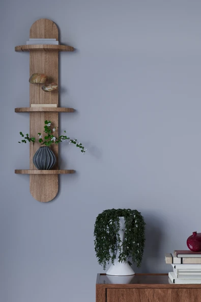 HMC DECOR Çok Amaçlı Duvar Rafı Oval Atlantik Çam ürün görseli 1