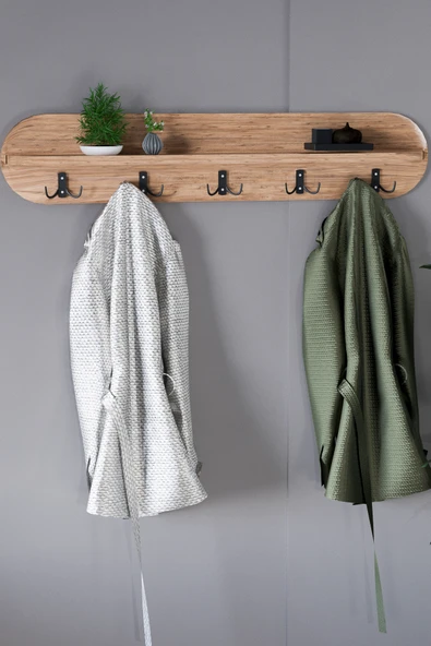 HMC DECOR Duvar Elbise Askılığı 90 Cm Atlantik Çam ürün görseli 1