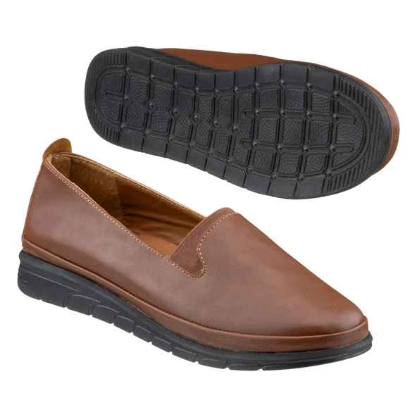 Taba Lastik Detaylı Kadın Ayakkabı - Resim 2