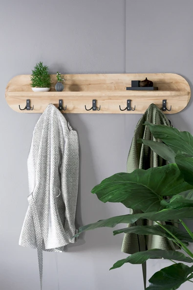 HMC DECOR Duvar Elbise Askılığı 90 Cm Safir Meşe ürün görseli 1