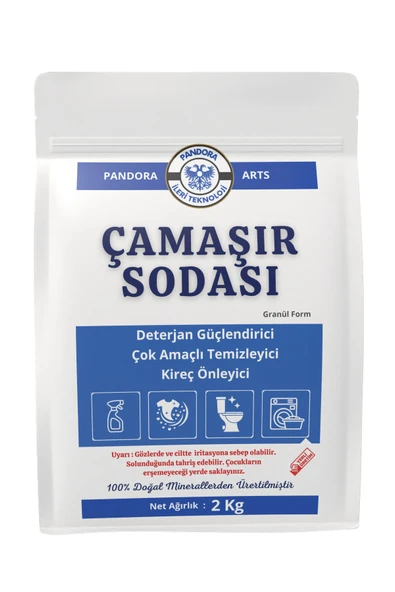 Pandora Arts Çamaşır Sodası Sodyum Karbonat Eco 2 Kg Çamaşır Deterjanı Ağartıcı Katkısı Kireç Önleyici - Resim 3