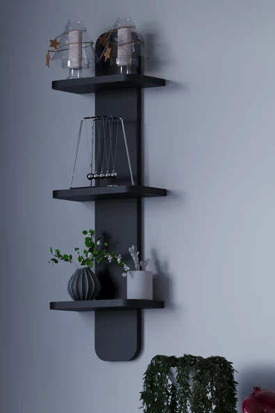 HMC DECOR Çok Amaçlı Duvar Rafı Düz Antrasit Gri ürün görseli 1
