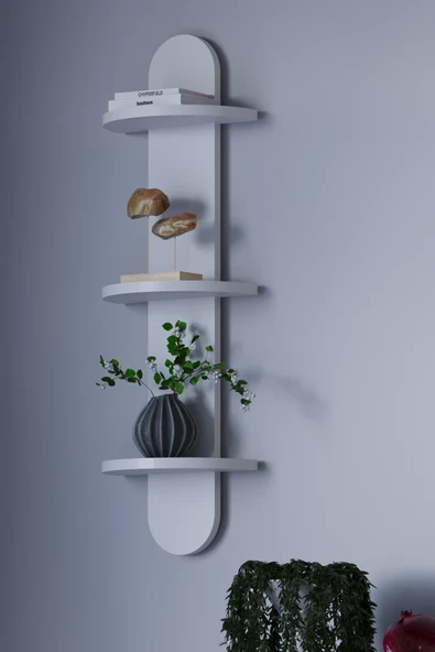 HMC DECOR Çok Amaçlı Duvar Rafı Oval Beyaz ürün görseli 1