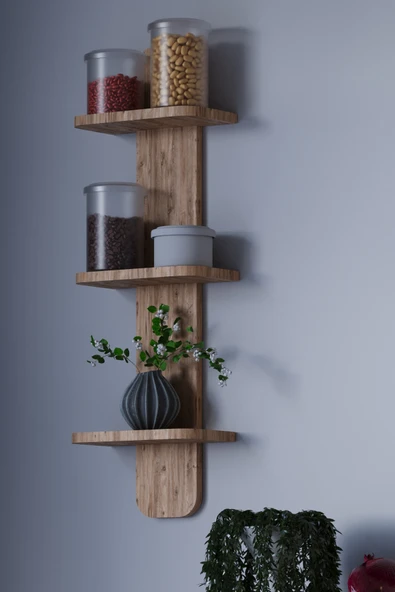 HMC DECOR Çok Amaçlı Duvar Rafı Düz Atlantik Çam ürün görseli 1