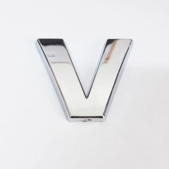 Cemax V Harfi  3,75 cm Krom Yapışkanlı ürün görseli 1