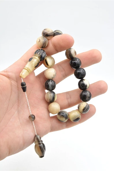 Murty99 Usta İşi Sistemli Küre Kesim Koç Boynuzu Efe Maskot Tesbih - Resim 5