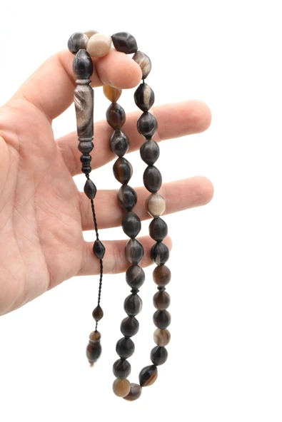 Murty99 Sistemli İri Boy Beyzi Kesim Bufalo Boynuzu Tesbih 011 - Resim 4