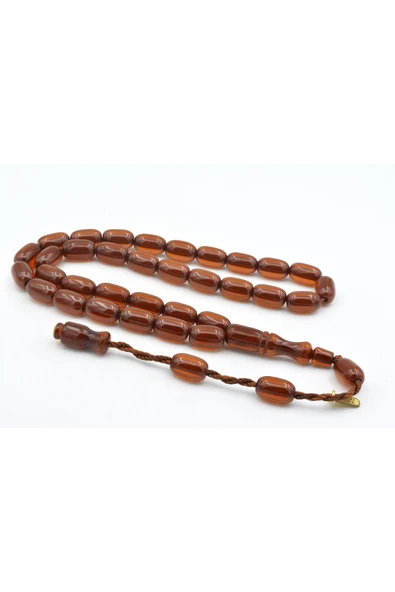 Murty99 Hakkı Usta İmzalı Kapsül Model Günlük Boy Kahverengi Sıkma Kehribar Tesbih ürün görseli 1