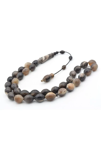 Murty99 Sistemli İri Boy Beyzi Kesim Bufalo Boynuzu Tesbih 011 - Resim 3