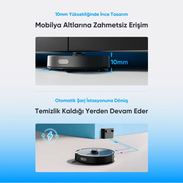 Şımart katya P Akıllı Robot Süpürge Kıl Kesici Bıçaklı Ana Fırça 8000Pa Emiş Gücü - Resim 7