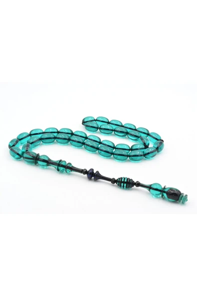 Murty99 Usta İşi Şenalp Model Kapsül Kesim Mavi Sıkma Kehribar Tesbih ürün görseli 1