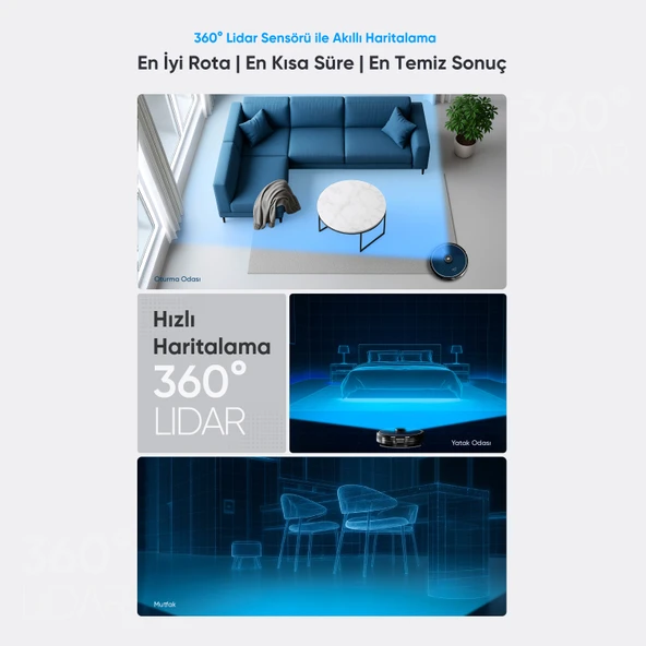 Şımart katya P Akıllı Robot Süpürge Kıl Kesici Bıçaklı Ana Fırça 8000Pa Emiş Gücü - Resim 8